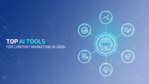 AI tools for content marketing dashboard illustration 2026